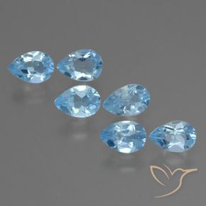 2.93 ctw Blue Topaz Stones, Natural Topaz in Pear Facet Shape for Sale