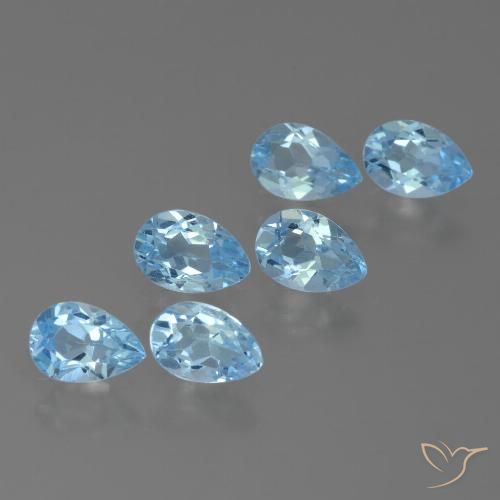 3.15ctw Natural Swiss Blue Topaz, Pear Shape, VS