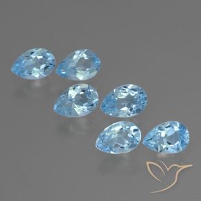 3.15 ctw Blue Topaz Stones, Natural Topaz in Pear Facet Shape for Sale
