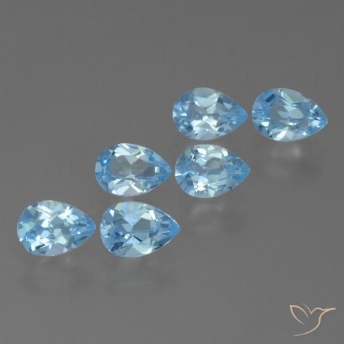 3.10ctw Natural Swiss Blue Topaz, Pear Shape, VS