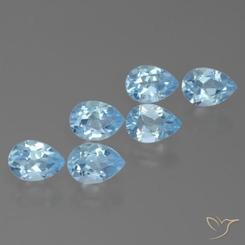 3.31ctw Natural Sky Blue Topaz, Pear Shape, VS