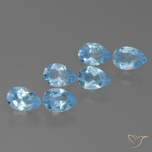 3.16ctw Natural Swiss Blue Topaz, Pear Shape, VS
