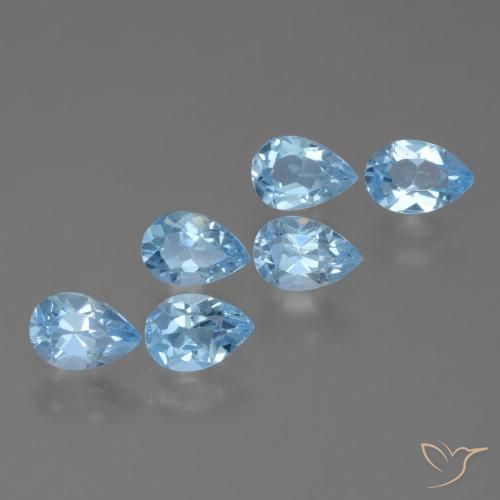 3.22ctw Natural Swiss Blue Topaz, Pear Shape, VS