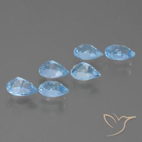 Topaz Gemstones in 6 x 4 mm (calibrated) Size for Sale, Topaz Stones in Swiss Blue Color