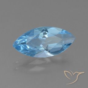 3.07 ct Blue Topaz Stone, Natural Topaz in Marquise Facet Shape for Sale