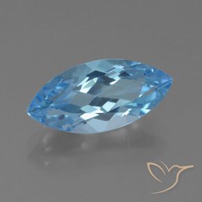 3.94 ct Blue Topaz Stone, Natural Topaz in Marquise Facet Shape for Sale