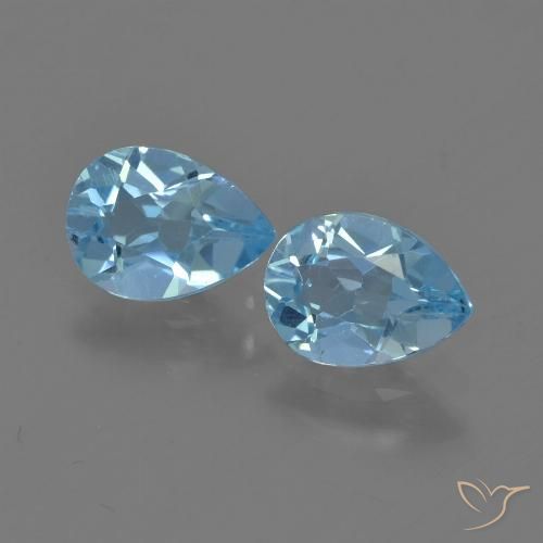 1.66 ct Swiss Blue Topaz, 7.1 x 5.2 mm Pear Cut From Brazil, Photo A