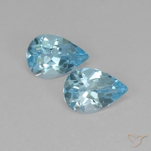 1.41ctw Natural Sky Blue Topaz, Pear Shape, VS