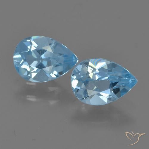 1.68ctw Natural Swiss Blue Topaz, Pear Shape, VS