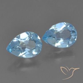 1.59 ctw Blue Topaz Stones, Natural Topaz in Pear Facet Shape for Sale
