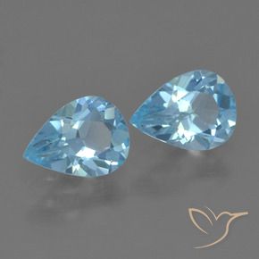 1.43 ctw Blue Topaz Stones, Natural Topaz in Pear Facet Shape for Sale