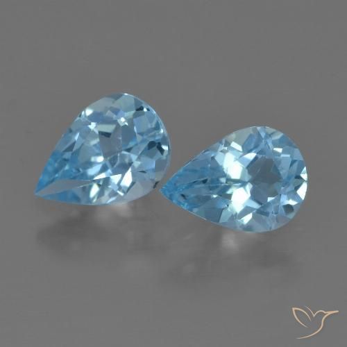 1.54ctw Natural Swiss Blue Topaz, Pear Shape, VVS-VS