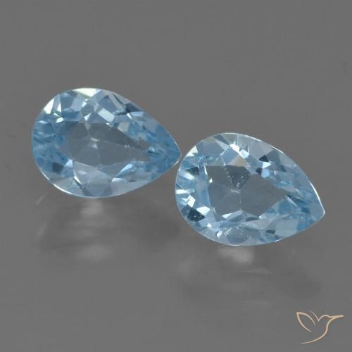 1.77 ct Swiss Blue Topaz, 7.1 x 5.1 mm Pear Cut From Brazil, Photo A
