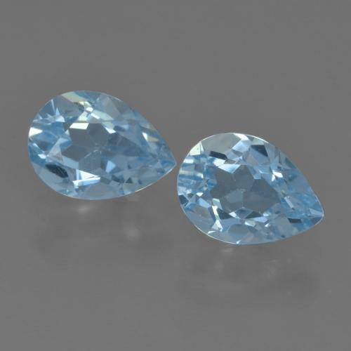 1.69 ctw Blue Topaz Gemstones, Topaz Gems in Pear Facet Shape for Sale.