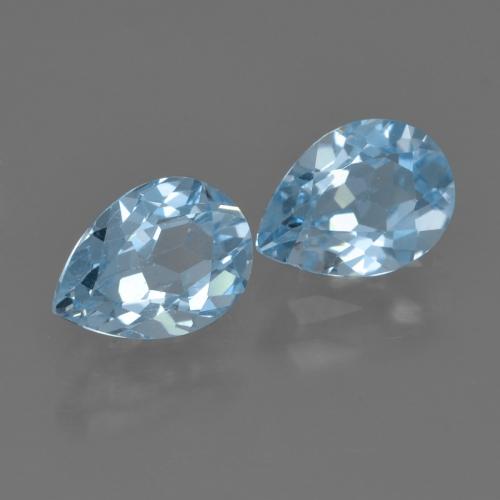 1.69 ctw Blue Topaz Stones, Natural Topaz in Pear Facet Shape for Sale