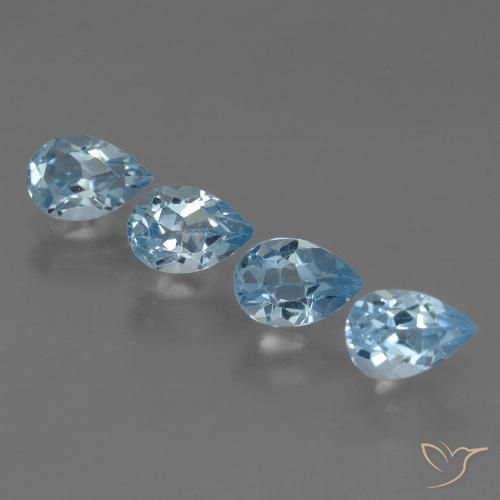 2.15 ct Swiss Blue Topaz, 6 x 4.1 mm Pear Cut From Brazil, Photo A
