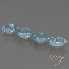 Topaz Gemstones in 6 x 4 mm (calibrated) Size for Sale, Topaz Stones in Swiss Blue Color