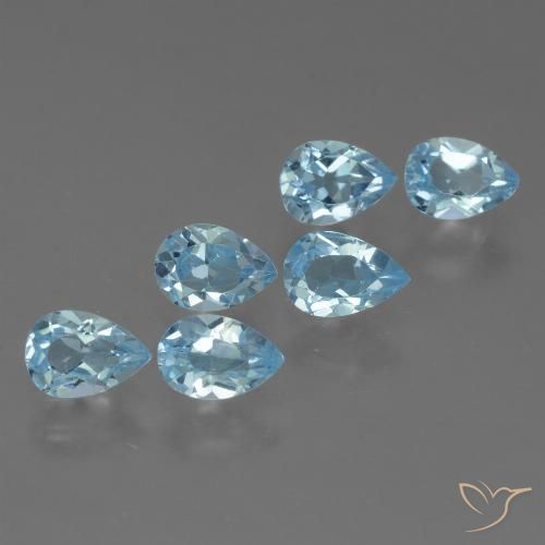 3.62ctw Natural Sky Blue Topaz, Pear Shape, VS