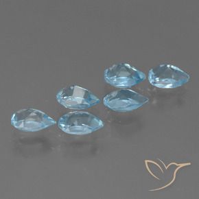 Topaz Gemstones in 6.1 x 4.4 mm Size for Sale, Topaz Stones in Sky Blue Color