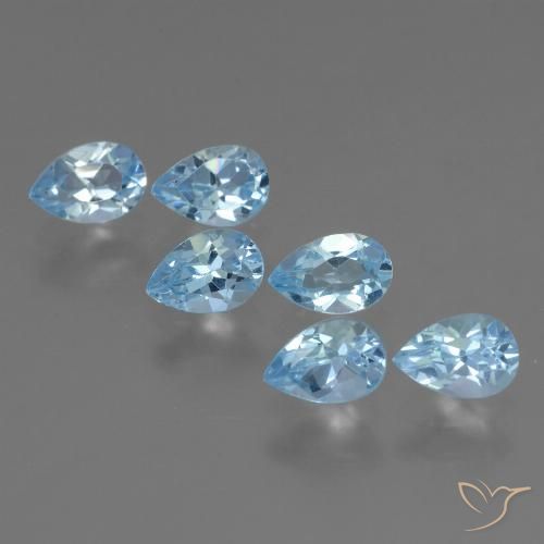 3.53ctw Natural Sky Blue Topaz, Pear Shape, VS