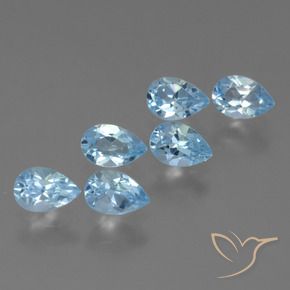 3.53 ctw Blue Topaz Stones, Natural Topaz in Pear Facet Shape for Sale