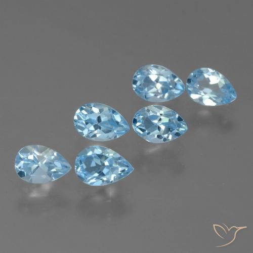 3.45ctw Natural Sky Blue Topaz, Pear Shape, VS
