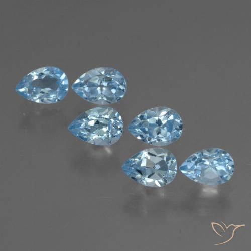 3.71ctw Natural Sky Blue Topaz, Pear Shape, VS