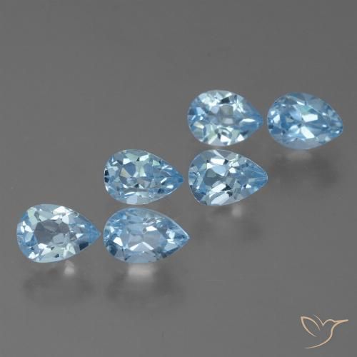 3.77ctw Natural Swiss Blue Topaz, Pear Shape, VS