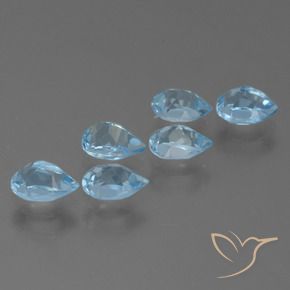 Topaz Gemstones in 6.4 x 4.2 mm Size for Sale, Topaz Stones in Swiss Blue Color