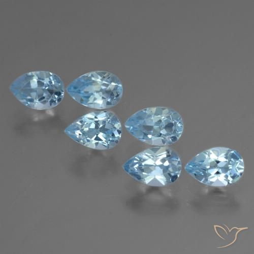 3.44ctw Natural Swiss Blue Topaz, Pear Shape, VS