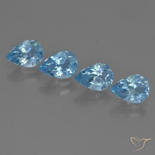 3.01 ct Swiss Blue Topaz, 6.8 x 5 mm Pear Cut From Brazil, Photo A