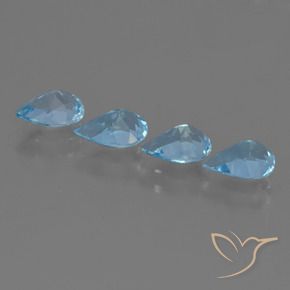 Topaz Gemstones in 7 x 5 mm (calibrated) Size for Sale, Topaz Stones in Swiss Blue Color
