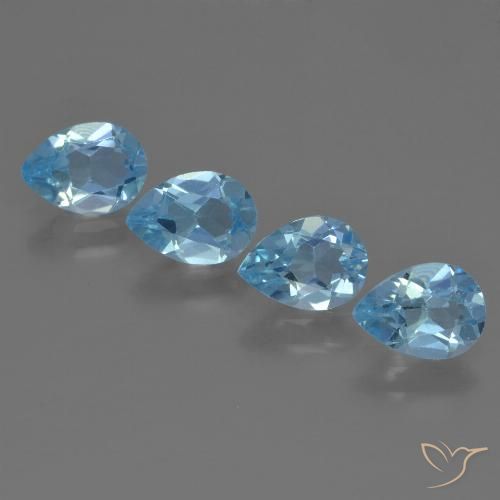 3.21ctw Natural Swiss Blue Topaz, Pear Shape, VS