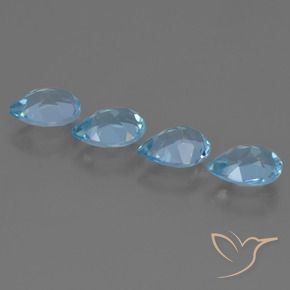 Topaz Gemstones in 7 x 5 mm (calibrated) Size for Sale, Topaz Stones in Swiss Blue Color