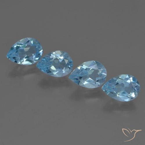 3.18ctw Natural Swiss Blue Topaz, Pear Shape, VS