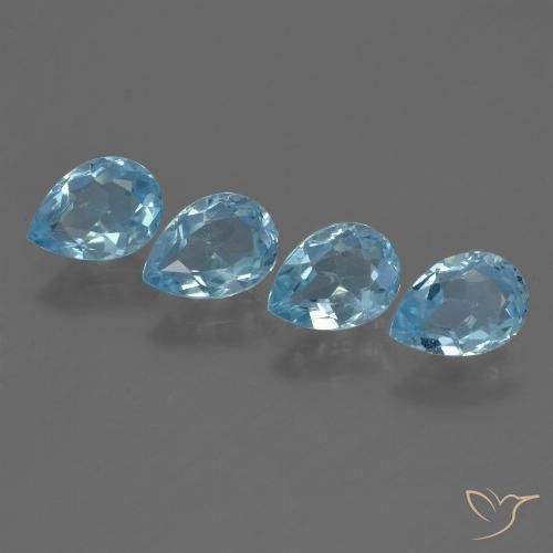 3.47ctw Natural Sky Blue Topaz, Pear Shape, VS