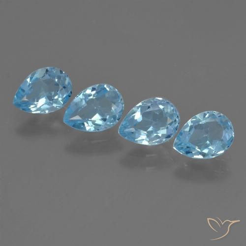 3.41ctw Natural Swiss Blue Topaz, Pear Shape, VS