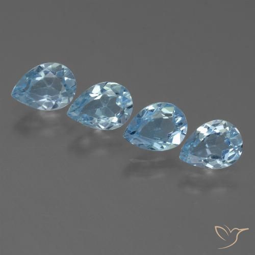 3.37ctw Natural Sky Blue Topaz, Pear Shape, VS