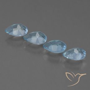Topaz Gemstones in 7.2 x 5.2 mm Size for Sale, Topaz Stones in Sky Blue Color