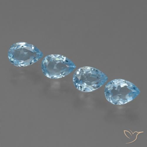 Baby blau Topas Edelstein - 0.9ct Birnen Schliff (ID: 455890)