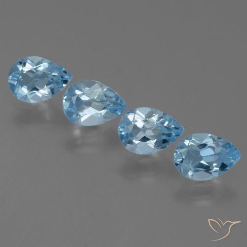 3.41 ct Swiss Blue Topaz, 7.2 x 5.2 mm Pear Cut From Brazil, Photo A