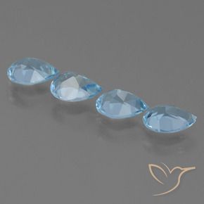 Topaz Gemstones in 7.2 x 5.2 mm Size for Sale, Topaz Stones in Swiss Blue Color