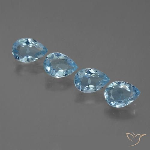 3.27ctw Natural Sky Blue Topaz, Pear Shape, VS