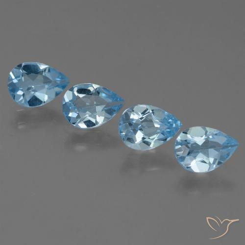 3.10ctw Natural Swiss Blue Topaz, Pear Shape, VS