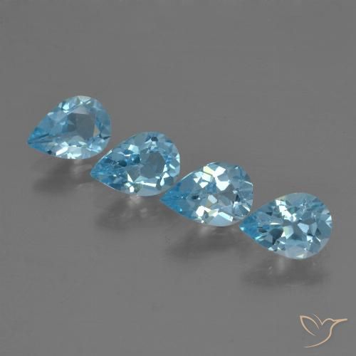 2.74 ct Swiss Blue Topaz, 7.1 x 4.9 mm Pear Cut From Brazil, Photo A