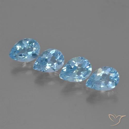 3.36ctw Natural Swiss Blue Topaz, Pear Shape, VS