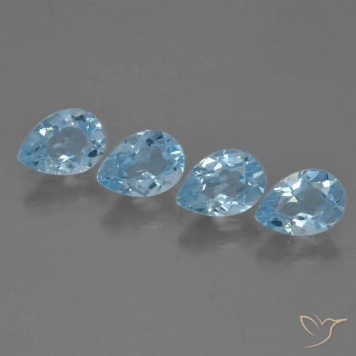 3.51ctw Natural Sky Blue Topaz, Pear Shape, VS