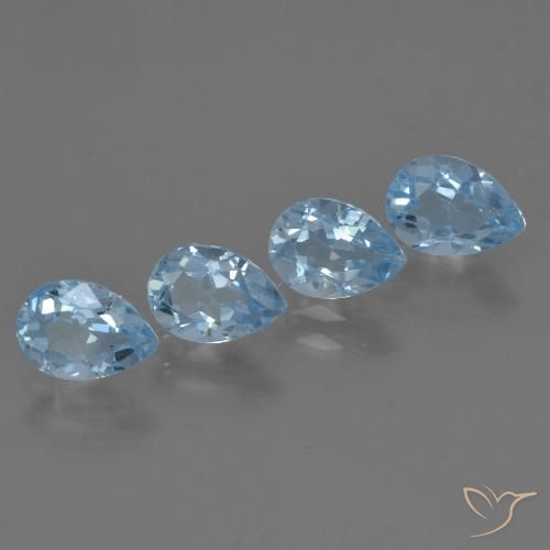 3.35ctw Natural Swiss Blue Topaz, Pear Shape, VS