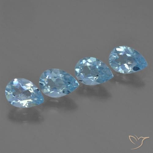 3.16ctw Natural Swiss Blue Topaz, Pear Shape, VS