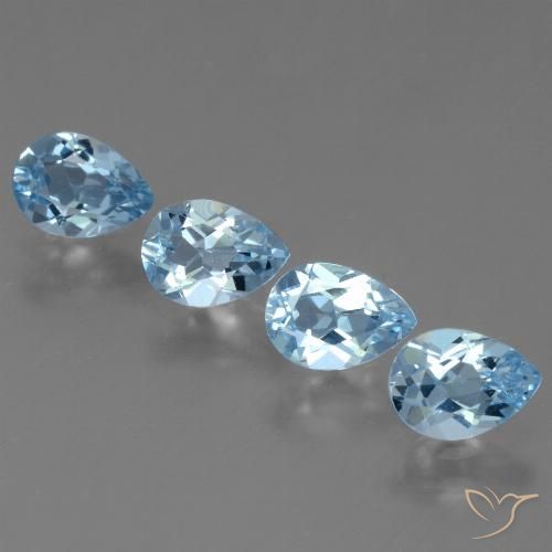 3.20ctw Natural Swiss Blue Topaz, Pear Shape, VS